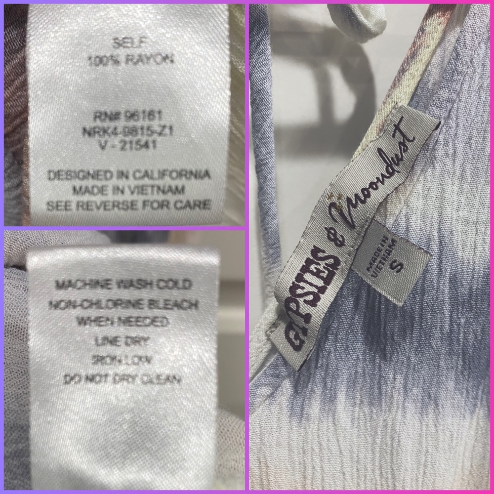 Y2k, 90s Small Maxi Tie Dye Flowy Striped Dress - Picture 8 of 8